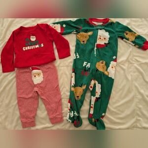 Carter's Baby First Christmas Bundle Size 9M PJs and Outfit